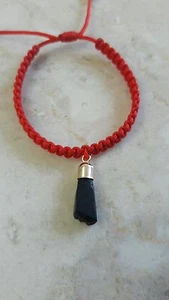 Baby Red String Bracelet, Azabache figa hand 14K yellow Gold ,good luck charm - Picture 1 of 4