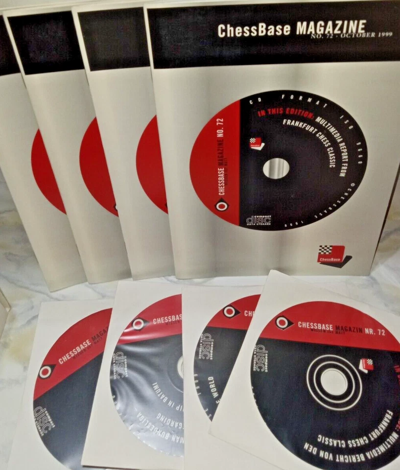 RARE ChessBase 1999 Magazine LOT 72 73 74 75 Chess Base Books CD COMPLETE DISCS - Image 1 of 4