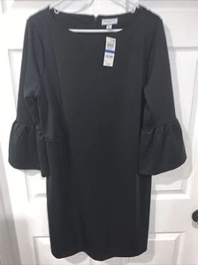 Charter Club Petite Woman Dress Black 3/4 Sleeve Size PXL Autumn Elegan NWT - Picture 1 of 3