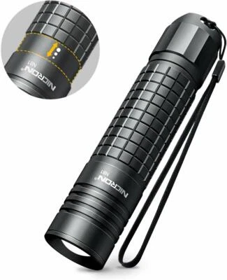 Flashlight,NICRON N81 Tactical Flashlight 700 Lumens 18650/AA battery IPX4 Water