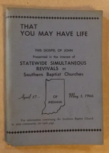 1966 GOSPEL OF JOHN MISSIONARY ED REVIVALS IN SOUTHERN INDIANA BAPTIST CHURCHES - Imagen 1 de 5