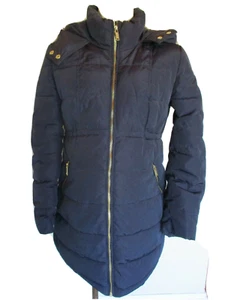 H&M MAMA MATERNITY NAVY BLUE QUILTED SHOWERPROOF COAT MAC JACKET SIZE XS 6-8 - Picture 1 of 3