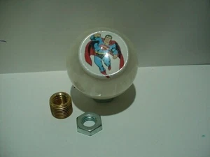 Superman, throwing a punch, Custom Shift Knob (White Pearl) - Picture 1 of 1
