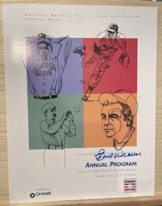 Earl Weaver Signed 1996 Baseball Hall of Fame Program Baltimore Orioles Manager - Picture 1 of 3