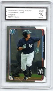2015 Bowman Chrome # BCP74 Greg Bird RC PGA 10 GEM - Picture 1 of 2