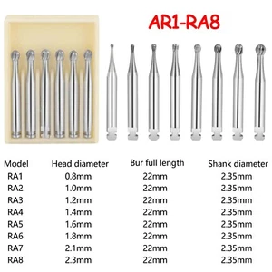 Dental Round Latch Carbide Bur RA 1-8 Midwest LA For Low Slow Speed Handpiece US - Picture 1 of 15