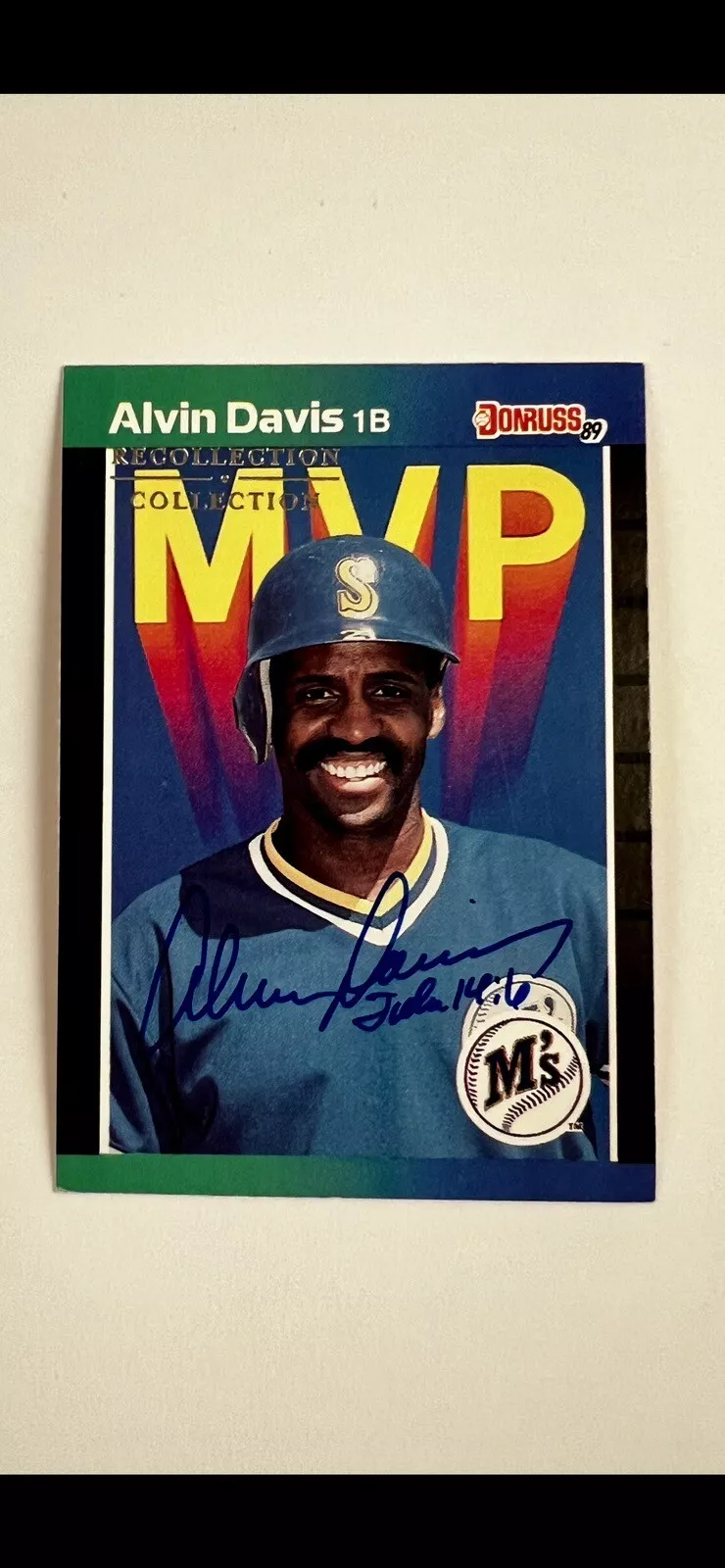 Alvin Davis Recollection Collection Autographed Donruss 1989 Card # 24/42