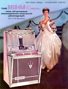 Folleto fonógrafo original RockOla Empress 1496 1497 Jukebox FLYER 1962 sin usar - Imagen 1 de 4