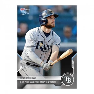 2021 Topps NOW #887 Brandon Lowe Tampa Bay Rays ⚾️ 3 HR 7 RBI Fuels Ray 💯 Win - Picture 1 of 2