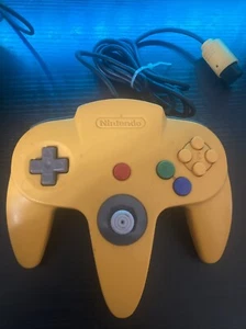 Official Nintendo 64 YELLOW Controller AUTHENTIC OEM N64 Remote NUS-005 USED - Picture 1 of 2