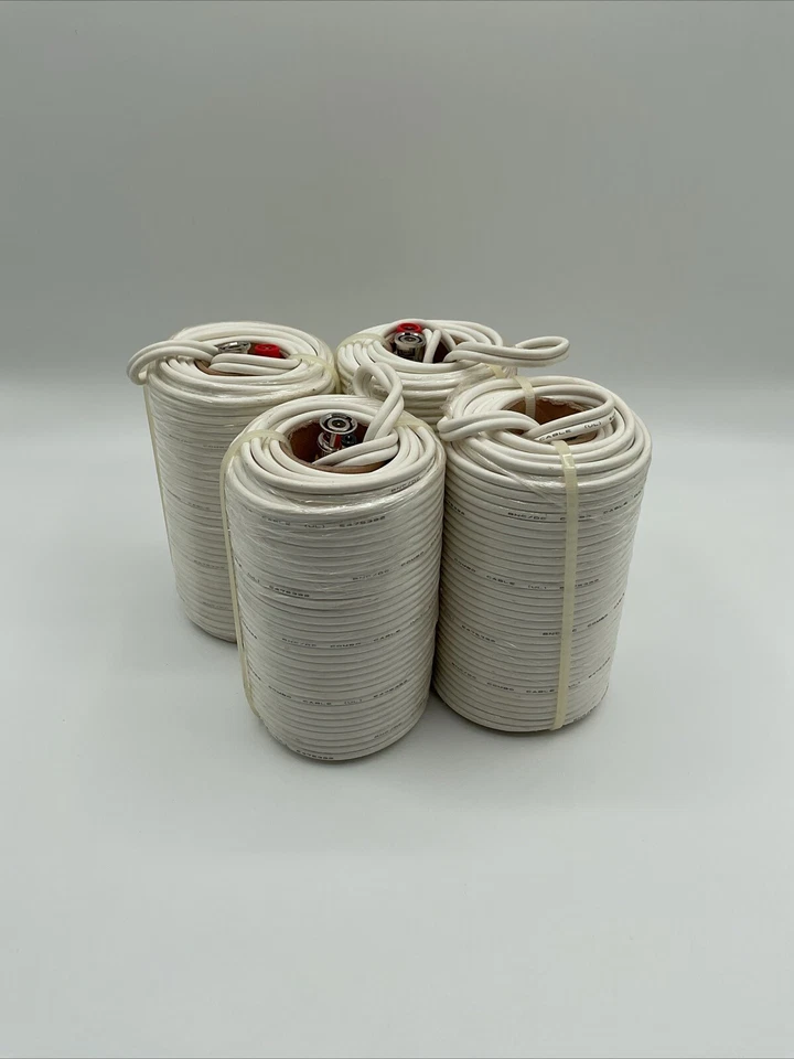 (PAQUETE DE 4) Q-See 60 pies BNC Video y Cable de alimentación para DVR y cámaras analógicas HD Foto 1 de 4