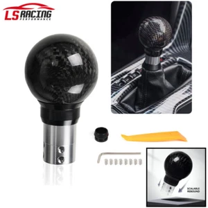 Carbon Fiber Automatic AT MT Car Gear Shift Knob Shifter Push Button Press Style - Bild 1 von 9
