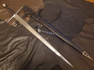 Medieval Longsword 33" Blade Hand-Forged, Leather Scabbard, Custom Belt, Replica - Picture 1 of 7