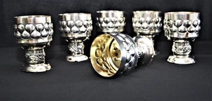 6 x Handgetrieben Wein Becher 800 Silber um 1890 Buckeldekor 408/3 - Bild 1 von 10