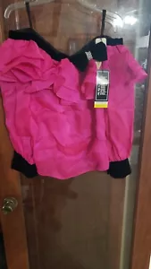 NEU Vintage Julie Duroche After Five Gr. 6 PINK schwarz Cocktail formelles Top 80er 90er - Bild 1 von 7