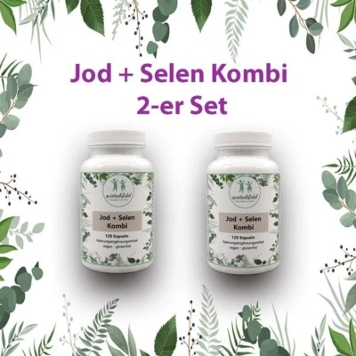 QUIETSCHFIDEL GESUNDHEIT UND MEHR GMBH Jod + Selen Kombi vegan 2 x 120 Kapseln = 240 Kapseln MHD 7/25