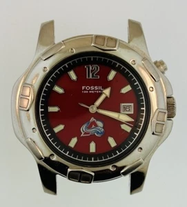 Vintage Fossil PR-5164 NHL Hockey Colorado Avalanche 100 Meter Watch Face RARE - Picture 1 of 5