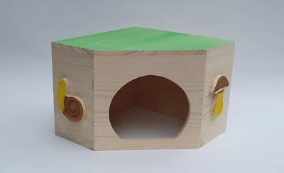 MANI-KO Meerschweinchen Holz Quadrat Haus Hamster Chinchilla Tiere Nager Maus Degu