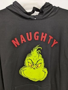 Dr Seuss How the Grinch Stole Christmas NAUGHTY Hoodie Juniors/Womens SMALL(NWT) - Picture 1 of 5