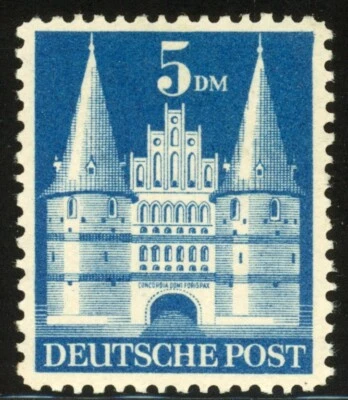 Германия 1948 РЕДКИЙ водяной знак разнообразие Michel # 100Y 1cB, Sc # 661a новом XF OG NH 💥 - Изображение 1 из 2