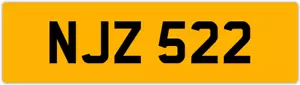 NJZ 522 N 3x3 DATELESS PRIVATE NUMBER PLATE NAT NAD NADIA NEL NEIL NIALL NINA NS - Picture 1 of 1
