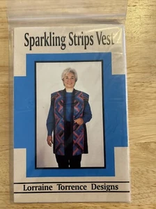 Sparkling Stripes Vest Pattern by Lorraine Torrence Designs #1903 1996 uncut - Picture 1 of 2