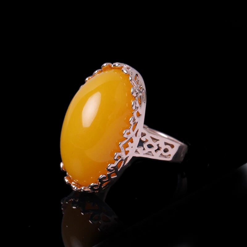 Old Honey Wax Ring Women's Living Blood Pearl Ring Ethnic Style Accessories - Image 1 of 1