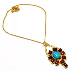 Red Carnelian Gemstone Handmade Ethnic Jewelry Necklace 18" - Picture 1 of 3