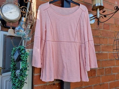 Boden Top Size 6 Chalky Pink Ladder Trim Top -top3 - Image 1 of 4