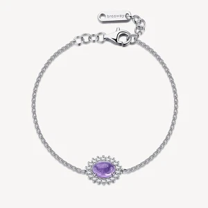 BRACCIALE DONNA AMETISTA E ZIRCONI ARGENTO925 BROSWAY FANCY FMP128 MAGIC PURPLE - Foto 1 di 5