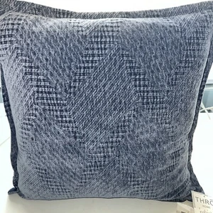 THRO Rhea Woven Pillow, 18" x 18", Blue, NWT - Picture 1 of 4