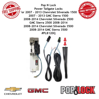 Bloqueo eléctrico de puerta trasera Pop N Lock para GMC Sierra 2007-13 / 08-14 Silverado #PL8120Q Foto 1 de 4