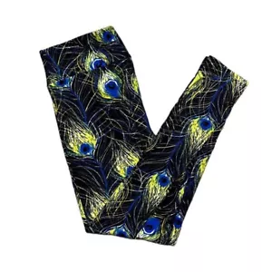 TC LuLaRoe Tall & Curvy Leggings Peacock Feathers Pattern NWT - Picture 1 of 6