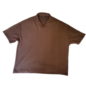 Camisa polo relajada para hombre Asos Design mediana sin botones tejida texturizada marrón cuadrada - Imagen 1 de 19