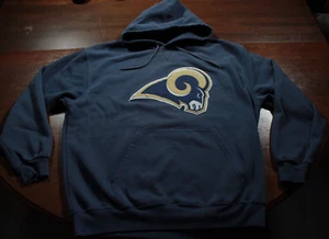 Vintage Los Angeles Rams Hooded Sweatshirt NFL Football Hoodie L - Picture 1 of 4