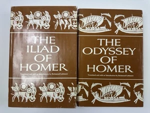 The Iliad The Odyssey of Homer Richmond Lattimore 1976-77 Chicago Press Hardback - Imagen 1 de 7