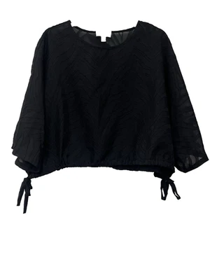 Blusa corta negra con lazos laterales Marc New York para mujer media manga talla XL Foto 1 de 4
