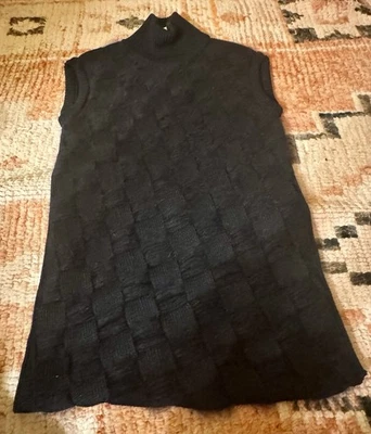 Disfraz Nacional Mujer 44 L Negro Suéter Túnica Vestido Sin Mangas Lana Perfecta  Foto 1 de 4