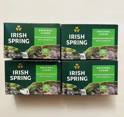 Irish Spring Bar Soap With Flaxseed Oil, Feel clean, smell serene 4pcs - Image 1 of 2