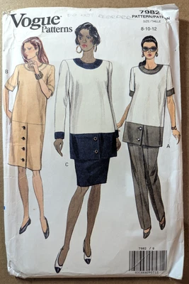 VOGUE 7982 Size 8-12 Misses Maternity Dress Tunic Skirt Pants EASY Vintage Uncut - Image 1 of 3