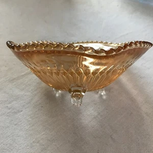 Carnival Glass, Amber Depression Glass Design, Footed Bowl Compote - Picture 1 of 6