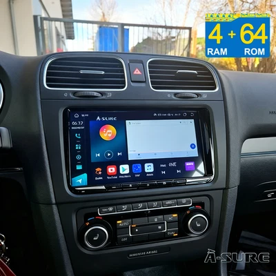 64GB Android 14 Autoradio CarPlay GPS Navi BT für VW Touran Golf 5 6 Passat Polo - Bild 1 von 4