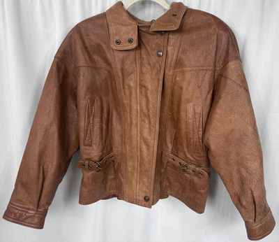 Vintage Adventure Bound Women's Leather Zip-Up Jacket Coat Large - Image 1 of 4