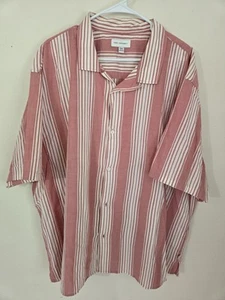 Free Assembly Shirt Men 3XL Pink White Seersucker Stripe SS FREE SHIPPING - Picture 1 of 5