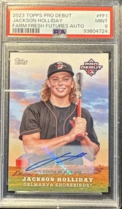 2023 Topps Pro Debut Jackson Holliday Auto Prospect Gold SSP 39/50 Orioles PSA 9 - Picture 1 of 2