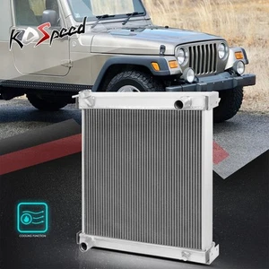 2-Row Core Aluminum Racing Cooling Radiator for 97-06 Jeep Wrangler YJ/TJ MT - Picture 1 of 5