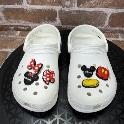 Zuecos Crocs Clásicos Blancos Sin Cordones Cómodos Zapatos Mickey Niñas Niño Pequeño Talla 10 Foto 1 de 4