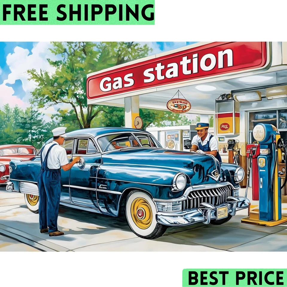 Rompecabezas 500 Piezas Estilo Retro 500 Piezas Rompecabezas para Adultos Coche y Comida Foto 1 de 4