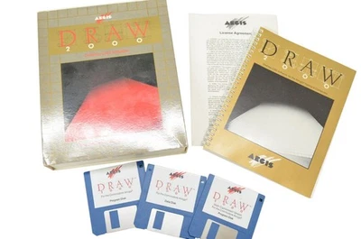 Vintage PC Software Aegis Draw 2000 CAD Commodore Amiga 1988 Manual Disks - Image 1 of 4