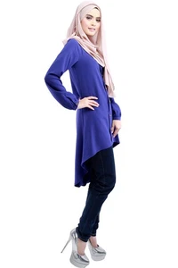 Damen Tops Mode Langarm Unregelmäßig Tuniken Vintage Reverskragen Blusen - Bild 1 von 24